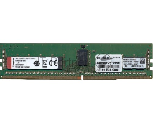 Модуль памяти Kingston RDIMM DDR4 16GB ECC  Server Premier (PC4-19200) 2400MHz Registered 2Rx8, 1.2V (Micron E IDT) (Analog KVR24R17D8/16)