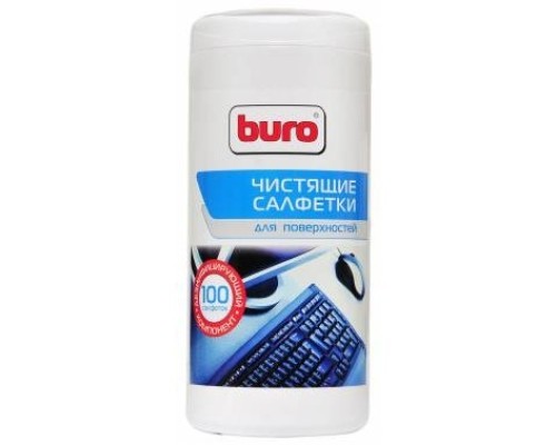 [Чистящие средства] Туба с чистящими салфетками BURO BU-Tsurface, для поверхностей, 100шт.  [817441]