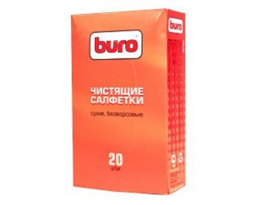 [Чистящие средства] Сухие чистящие салфетки BURO BU-Udry, безворсовые, 20шт. [817443]