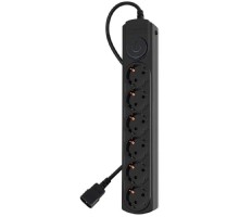 Ippon Сетевой фильтр BK-6-UPS-1.8-10-B 1.8м (6 розеток) черный (коробка) (1804672)