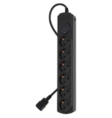 Ippon Сетевой фильтр BK-6-UPS-1.8-10-B 1.8м (6 розеток) черный (коробка) (1804672)
