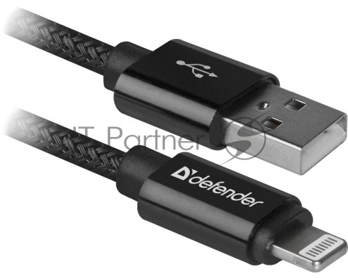 Кабель LIGHTNING TO USB2 1M BLACK ACH01-03T 87808 DEFENDER
