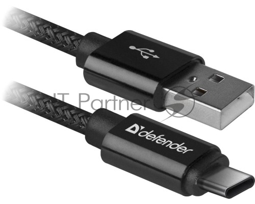 Кабель USB2.0 TO TYPE-C DEFENDER 1M BLACK USB09-03T 87814
