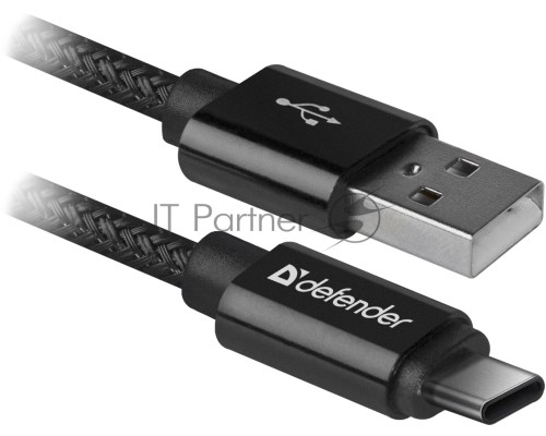 Кабель USB2.0 TO TYPE-C DEFENDER 1M BLACK USB09-03T 87814
