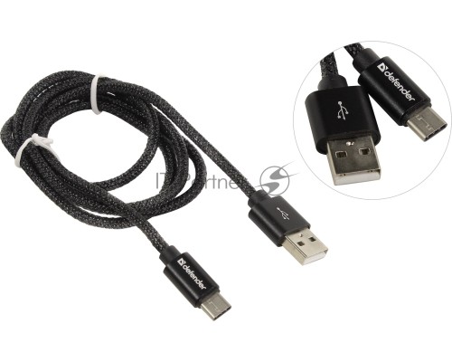 Кабель USB2.0 TO TYPE-C DEFENDER 1M BLACK USB09-03T 87814