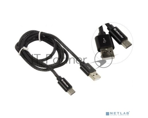 Кабель USB2.0 TO TYPE-C DEFENDER 1M BLACK USB09-03T 87814