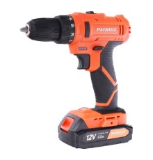 PATRIOT BR 117Li Дрель-шуруповерт аккумуляторная [180301117] { две АКБ Li-Ion 12В 2,0 Ач, 2 скорости, кейс } 