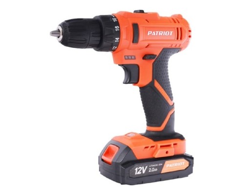 [Дрель, Шуруповерт] PATRIOT BR 117Li Дрель-шуруповерт аккумуляторная [180301117] { две АКБ Li-Ion 12В 2,0 Ач, 2 скорости, кейс } 