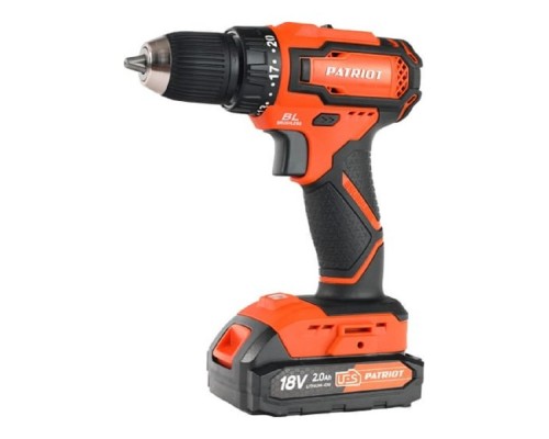 [Дрель, Шуруповерт] PATRIOT BR 207UES BL Дрель-шуруповерт аккумуляторная [180301507] { две АКБ Li-Ion, 18В, 2,0 Ач, 38Нм, 2 скорости, кейс, БЕСЩЕТОЧНЫЙ ЭД } 
