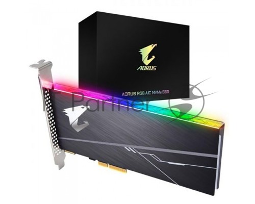 AIC 1TB Gigabyte AORUS RGB Client SSD GP-ASACNE2100TTTDR PCIe Gen3x4 with NVMe, 3480/3080, IOPS 610/530K, MTBF 1.8M, 3D TLC, 1024MB, 1600TBW, RTL