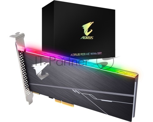 AIC 1TB Gigabyte AORUS RGB Client SSD GP-ASACNE2100TTTDR PCIe Gen3x4 with NVMe, 3480/3080, IOPS 610/530K, MTBF 1.8M, 3D TLC, 1024MB, 1600TBW, RTL
