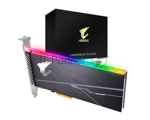 AIC 1TB Gigabyte AORUS RGB Client SSD GP-ASACNE2100TTTDR PCIe Gen3x4 with NVMe, 3480/3080, IOPS 610/530K, MTBF 1.8M, 3D TLC, 1024MB, 1600TBW, RTL
