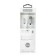 Кабель Qumo, MFI С48, USB-Apple 8 pin, 0,15м, 5В, 2,4A, 12Вт, опл. нейлон, кон металл, серебро