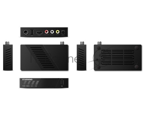 Ресивер DVB-T2 Starwind CT-140 черный
