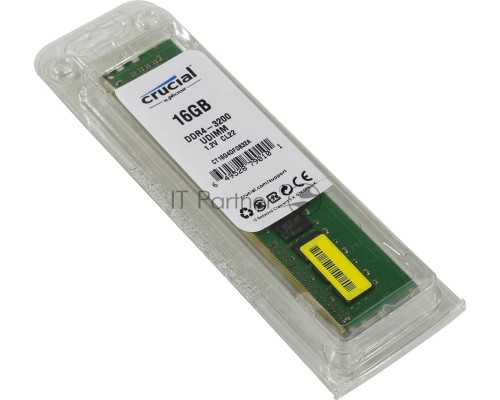 Память оперативная Crucial 16GB DDR4 3200 MT/s (PC4-25600) CL22 DR x8 Unbuffered DIMM 288pin