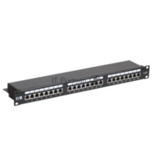 Патч-панель 1U кат.6 STP, 24 порта (IDC Dual), с кабельным органайзером ITK