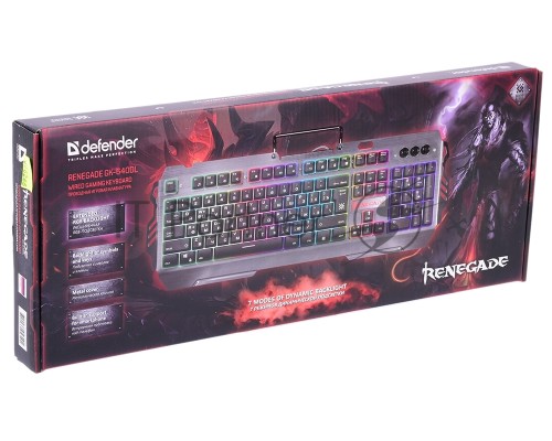 Проводная игровая клавиатура Defender/Redragon Renegade GK-640DL RU,RGB подсветка, 9 режимов 45640