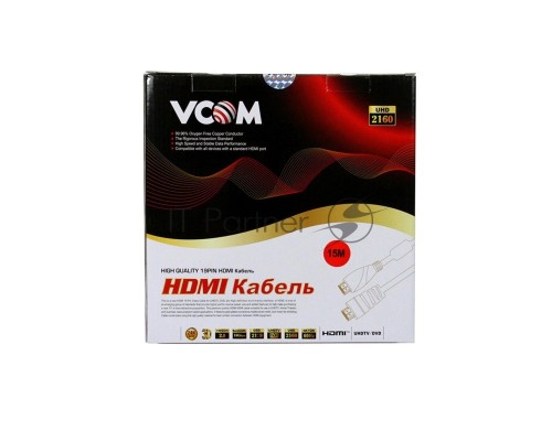 Кабель HDMI 19M/M ver. 2.0, 2 фильтра, 15m VCOM <CG525D-R-15.0>