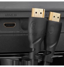 Кабель Greenconnect 15.0m HDMI версия 2.0, HDR Ultra HD 4K60 Hz/ 5K30Hz, 3D, Ethernet 18.0 Гбит/с, OD8.0mm, 28/26 AWG, черный, GCR-HM312-15.0m