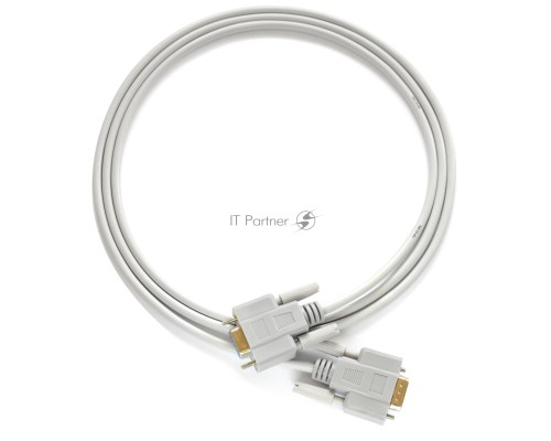 Кабель Greenconnect 15.0m 0-модемный COM, DB9/DB9  9M/9M, серый, 30 AWG, GCR-DB902-15m