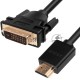 Кабель Greenconnect HDMI-DVI 5.0m черный, OD7.3mm, 28/28 AWG, позолоченные контакты, 19pin AM / 24+1M AM double link, GCR-HD2DVI1-5.0m, тройной экран