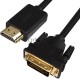 Кабель Greenconnect HDMI-DVI 5.0m черный, OD7.3mm, 28/28 AWG, позолоченные контакты, 19pin AM / 24+1M AM double link, GCR-HD2DVI1-5.0m, тройной экран