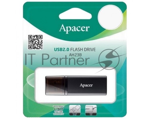 Флеш накопитель 16GB Apacer AH23B USB Flash AP16GAH23BB-1 USB 2.0, Black, RTL (916327)