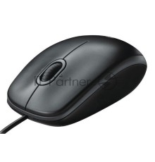 Мышь проводная Logitech B100 черный, 1000 dpi, USB, кнопки - 3