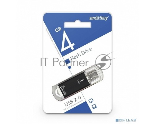 Флеш диск  Smartbuy 4Gb USB2.0> V-Cut Black (SB4GBVC-K)