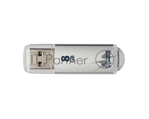 Флеш диск 8Gb USB Drive <USB2.0> Smartbuy V-Cut Silver (SB8GBVC-S)