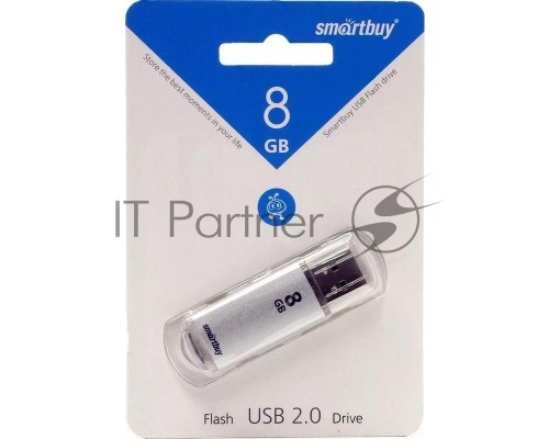Флеш диск 8Gb USB Drive <USB2.0> Smartbuy V-Cut Silver (SB8GBVC-S)