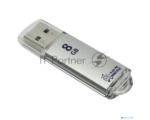 Флеш диск 8Gb USB Drive <USB2.0> Smartbuy V-Cut Silver (SB8GBVC-S)