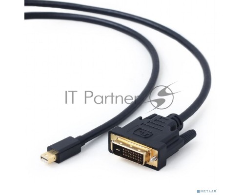 Кабель mDP-DVI Cablexpert CC-mDPM-DVIM-6, 20M/25M, 1.8м, черный, позол.разъемы, пакет