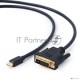 Кабель mDP-DVI Cablexpert CC-mDPM-DVIM-6, 20M/25M, 1.8м, черный, позол.разъемы, пакет