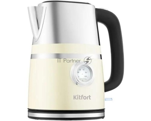 Чайник электрический Kitfort КТ-670-3 1.7л. 2200Вт бежевый (корпус: металл)
