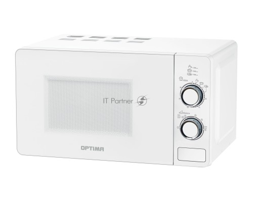 Микроволновая печь OPTIMA MO-2110W (20л, 700Вт,механич.ПУ, кнопка д/открыв. дверцы,лампа, белая)