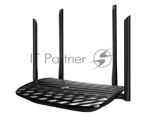 Роутер беспроводной TP-Link Archer A6 AC1350 10/100/1000BASE-TX черный