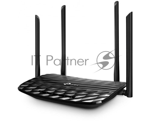 Роутер беспроводной TP-Link Archer A6 AC1350 10/100/1000BASE-TX черный