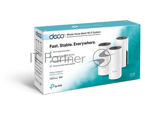 Бесшовный Mesh роутер TP-Link Deco M4 (DECO M4(3-PACK)) AC1200 10/100/1000BASE-TX (упак.:3шт)