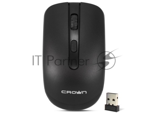 Мышь беспроводная Crown CMM-336W черный, 1600 dpi, радиоканал, USB, кнопки - 4