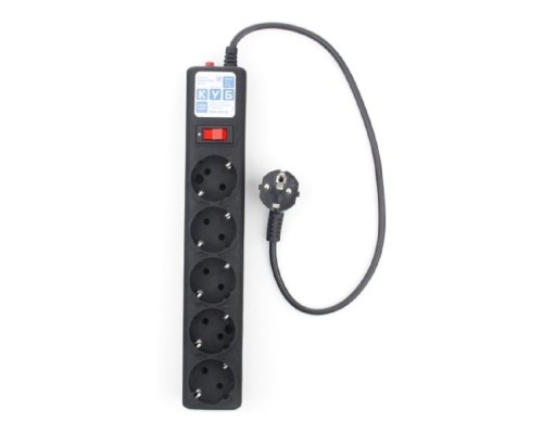 [Сетевые фильтры] PowerCube Фильтр-удлинитель 0.5м, 5 розеток,10А (SPG5-С1), черный графит {20850}