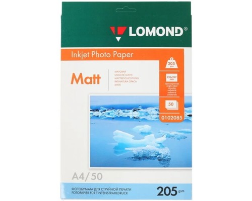 [Бумага] LOMOND 0102085 Матовая бумага 1xA4, 205г/м2, 50 л. 