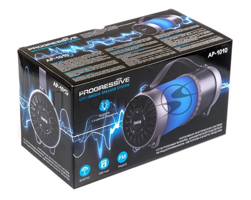 Колонки Dialog Progressive AP-1010 - акустическая колонка-труба c RGB фонарем, 12W RMS, Bluetooth, FM+USB+SD