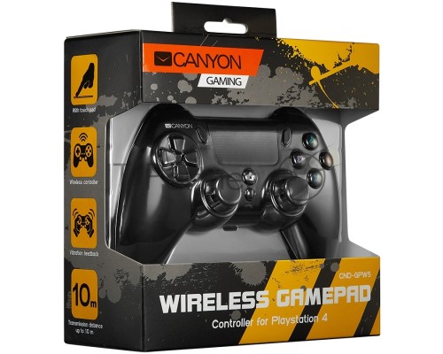 Геймпад беспроводной CANYON CND-GPW5 With Touchpad для: PlayStation 4  PS4, черный