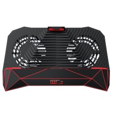 Игровой держатель для смартфона с функцией внешнего аккумулятора Qumo MGame Dual Cool and Charge,  2600 мА-ч, 5В 1.5А, 2 вентилятора, отключаемая подсветка, черный