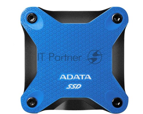 Внешний накопитель SSD ADATA External 480Gb SD600Q Series <ASD600Q-480GU31-CBL> (USB3.1, 440/430Mbs, 3D QLC, 80х15х80mm, 60g) Blue
