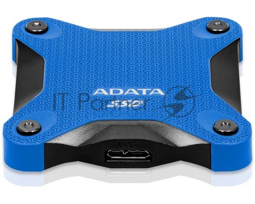 Внешний накопитель SSD ADATA External 480Gb SD600Q Series <ASD600Q-480GU31-CBL> (USB3.1, 440/430Mbs, 3D QLC, 80х15х80mm, 60g) Blue