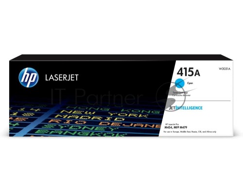 Тонер Картридж HP 415A W2031A голубой (2100стр.) для HP HP LJ M454/MFP M479 Тонер Картридж HP 415A W2031A голубой (2100стр.) для HP HP LJ M454/MFP M479