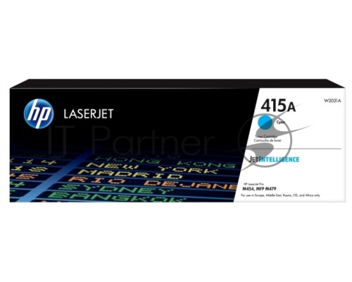 Тонер Картридж HP 415A W2031A голубой (2100стр.) для HP HP LJ M454/MFP M479 Тонер Картридж HP 415A W2031A голубой (2100стр.) для HP HP LJ M454/MFP M479