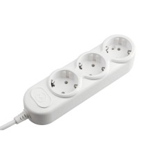 PowerCube Удлинитель (PPC-3-1,5М) 1.5м, 3 розетки, 10А, без выключателя, белый